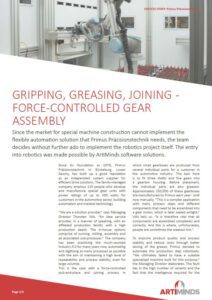 ArtiMinds Robotics force-controlled gear assembly